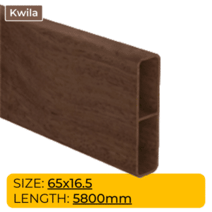 Aluminium Slat Wood Profile w/ Centre Web - 65mm x 16.5mm - 5800L
