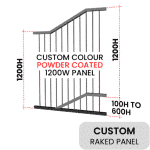 Flat Top Raked Panel Black 1300H x 1200W