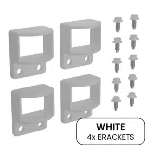 Flat Top Bracket Inc Screws White 38mm x 25mm