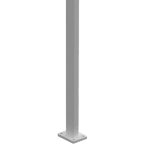 Barr Post w/ Welded Base Plate White1280L
