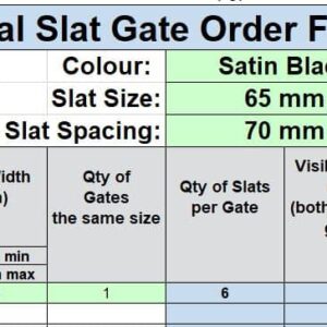 CTS 65mm Vertical Slat Gate - Black - Luke