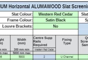 CTS 65mm Slat Fence- Wood Red Cedar - Scott