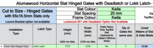 Custom Slat Gate – Chad - KWI - DIY Fencing Supply. - Perth - Instant Quote - Live Support