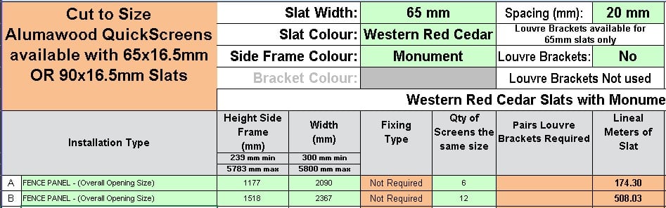 Custom - Horizontal QS Slat Fence - ZAC - WRC/MN - DIY Fencing Supply. - Perth - Instant Quote - Live Support