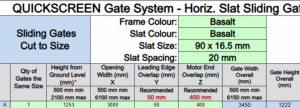 Cut to Size - Horizontal Slat Sliding Gate – Damian - BS - DIY Fencing Supply. - Perth - Instant Quote - Live Support