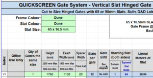 Custom - Vertical Slat Gate _65mm- Casey- Dune Custom - Vertical Slat Gate _65mm- Casey- Dune - DIY Fencing Supply. - Perth - Instant Quote - Live Support